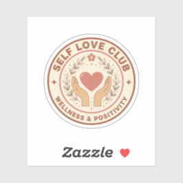 Zelfliefde Club Retro Badge Mentale Gezondheid Sticker