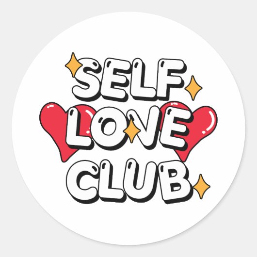 Zelfliefde Club Ronde Sticker (Voorkant)