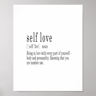 Zelfliefde definitie poster print, nieuw huis, geb