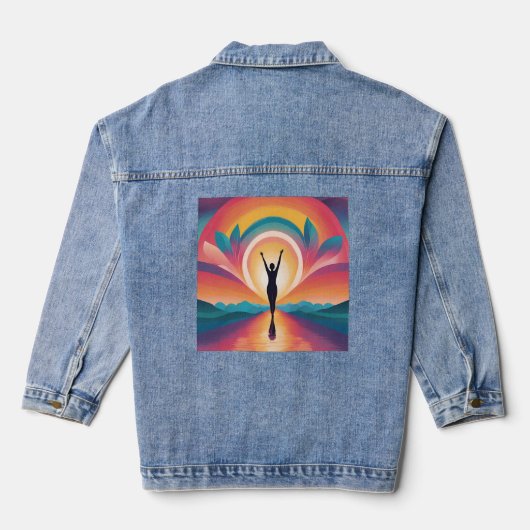 Zelfliefde en empowerment denim jacket (Achterkant)