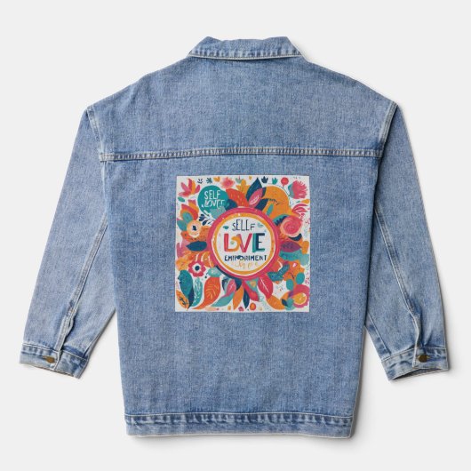 Zelfliefde en empowerment denim jacket (Achterkant)
