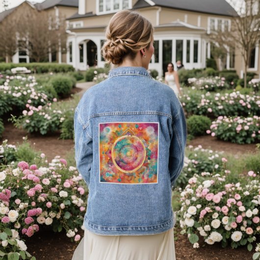 Zelfliefde en empowerment denim jacket (Huwelijk Achterkant)