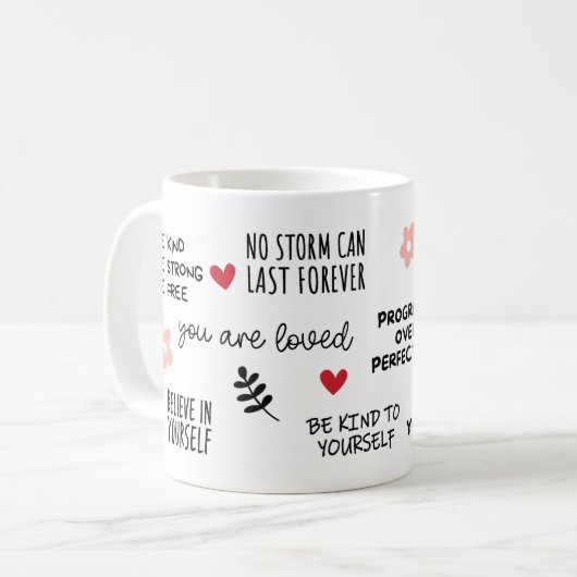 Zelfliefde en inspirerende mok (Voorkant links)
