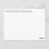 Zelfliefde inspirerend geïllustreerde dame citaat briefkaart (Achterkant)