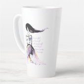 Zelfliefde inspirerend geïllustreerde dame citaat latte mok (Linkerhoek)