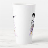 Zelfliefde inspirerend geïllustreerde dame citaat latte mok (Voorkant)