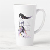 Zelfliefde inspirerend geïllustreerde dame citaat latte mok (Rechts)