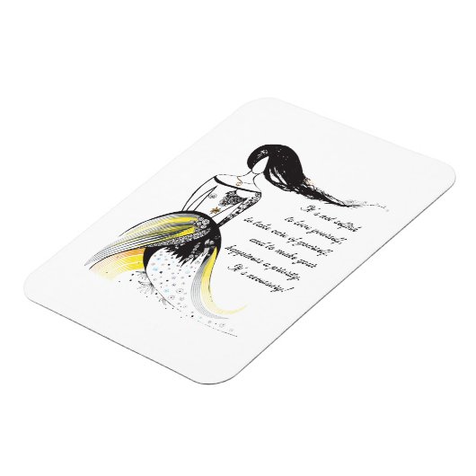 Zelfliefde inspirerend geïllustreerde dame citaat magneet (Linkerzijde)