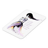 Zelfliefde inspirerend geïllustreerde dame citaat magneet (Linkerzijde)