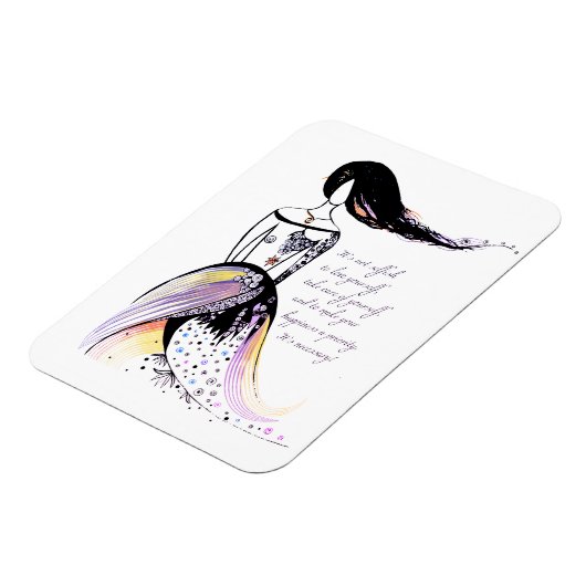 Zelfliefde inspirerend geïllustreerde dame citaat magneet (Linkerzijde)