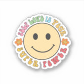 Zelfliefde is je superkracht sticker (Voorkant)