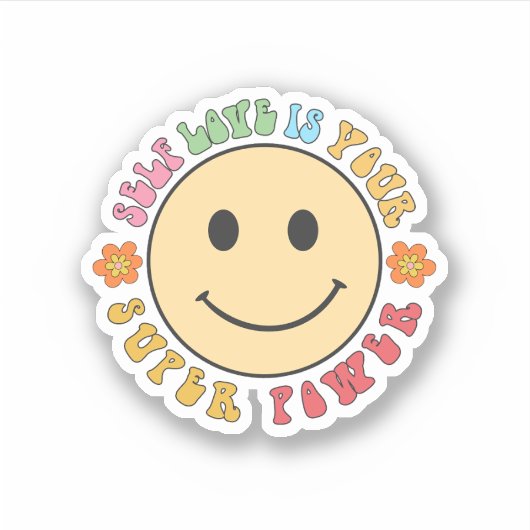 Zelfliefde is je superkracht sticker (Voorkant)