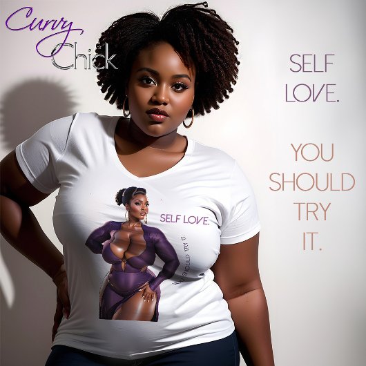 Zelfliefde. Je moet het proberen. Grote Maat T-shirt