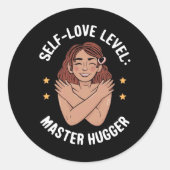 Zelfliefde Level Master Hugger Sticker (Voorkant)