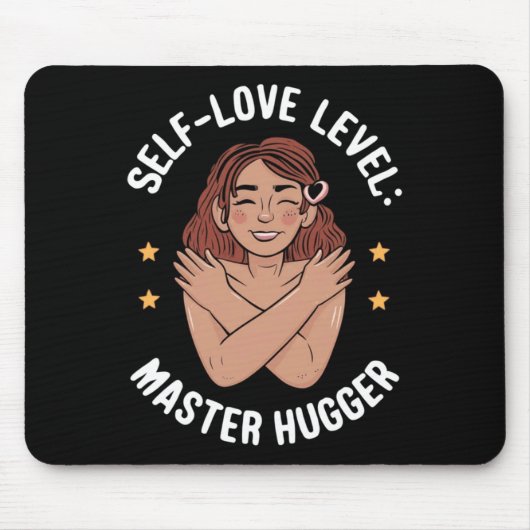 Zelfliefde Level Master Hugger Sticker Muismat (Voorkant)