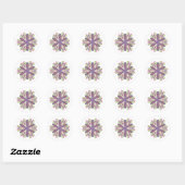 Zelfliefde mandala bloemen ronde sticker (Vel)