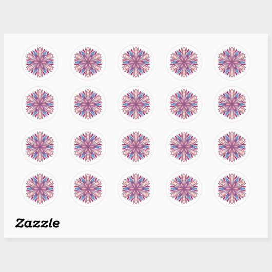 Zelfliefde mandala bloemen ronde sticker (Vel)