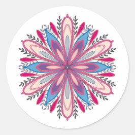 Zelfliefde mandala bloemen ronde sticker