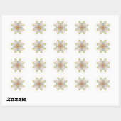 Zelfliefde mandala bloemen ronde sticker (Vel)