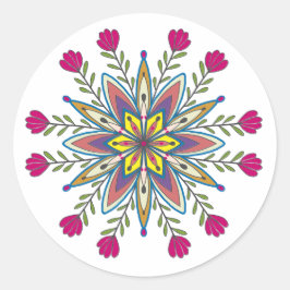 Zelfliefde mandala bloemen ronde sticker