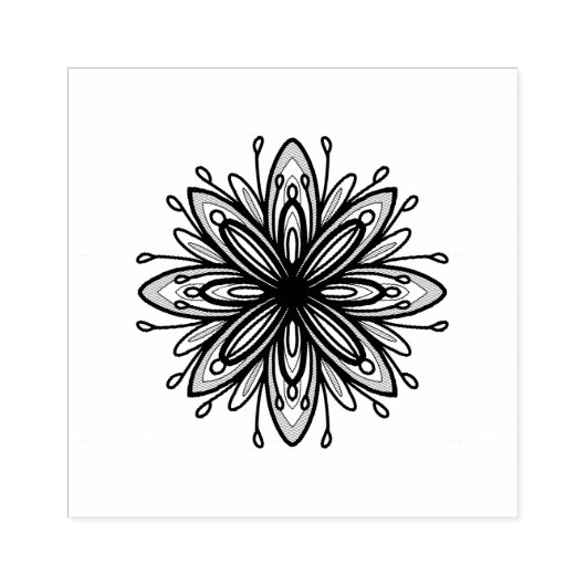Zelfliefde Mandala Floral Rubberstempel (Afrduk)
