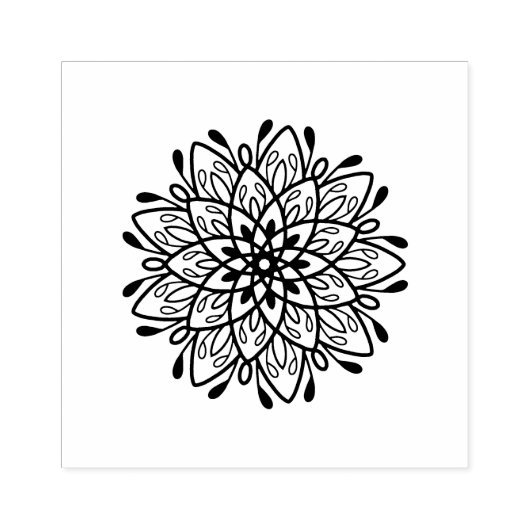 Zelfliefde Mandala Floral Rubberstempel (Afrduk)