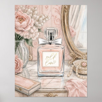 Zelfliefde Parfumfles Watercolor Kunstprint Poster