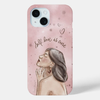 Zelfliefde Phonehoesje | Meisje in Roze iPhone 15 Case