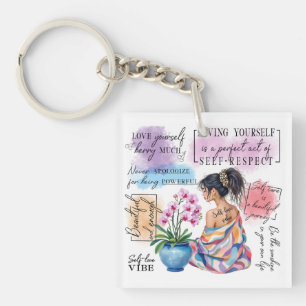 Zelfliefde Vibes Empowerment Esthetiek Sleutelhanger
