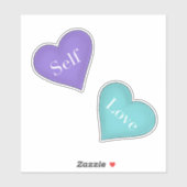 Zelfliefde voor Paarse en Blauwgroen harten Sticker (Vel)