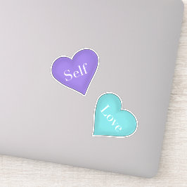 Zelfliefde voor Paarse en Blauwgroen harten Sticker