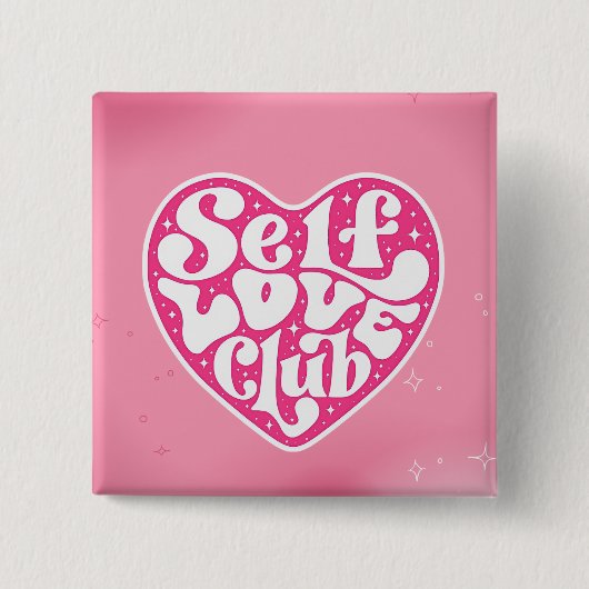 Zelfliefdeclub Vierkante Button 5,1 Cm (Voorkant)