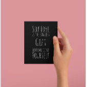 Zelfliefdespositieve bevestiging briefkaart