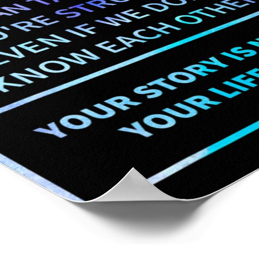 Zelfmoord Bewustmakingspreventie Semicolon Mental  Poster (Hoek)