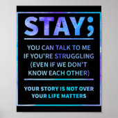 Zelfmoord Bewustmakingspreventie Semicolon Mental  Poster (Voorkant)