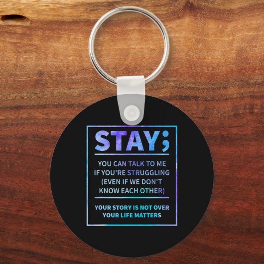 Zelfmoord Bewustmakingspreventie Semicolon Mental Sleutelhanger (Voorkant)