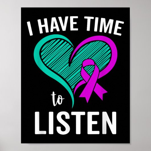 Zelfmoord bewustzijn lint geestelijke gezondheid I Poster (Voorkant)