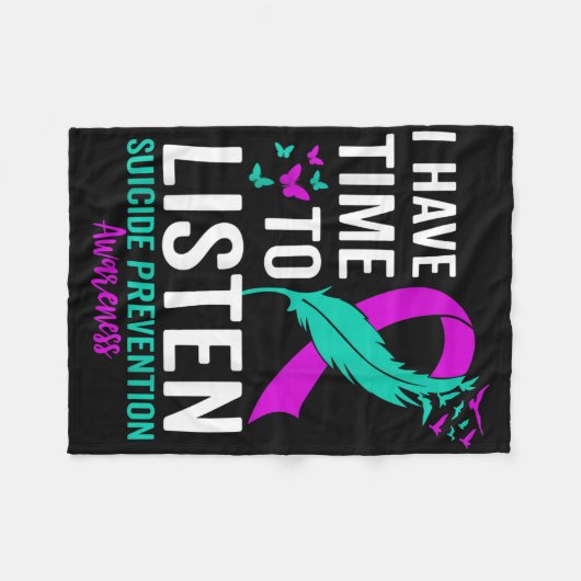 Zelfmoord bewustzijn lint geestelijke gezondheid z fleece deken (Voorkant (Horizontaal))