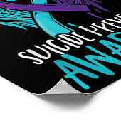 Zelfmoord bewustzijn vleugels & amp; lint zelfmoor poster (Hoek)