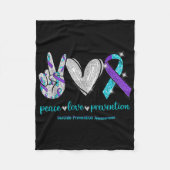 Zelfmoord Bewustzijn Vrede Liefde Preventie 1 Fleece Deken (Voorkant)