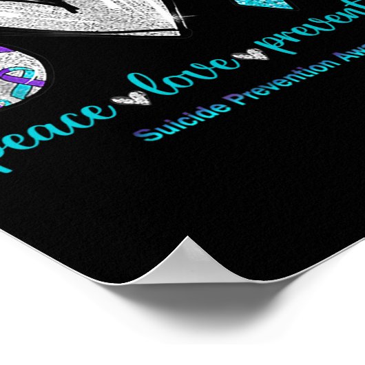 Zelfmoord Bewustzijn Vrede Liefde Preventie 1 Poster (Hoek)