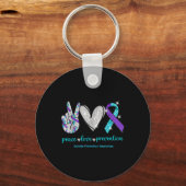 Zelfmoord Bewustzijn Vrede Liefde Preventie 1 Sleutelhanger (Voorkant)