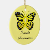 Zelfmoord Boterfly Awareness Ribbon Keramisch Ornament (Rechts)