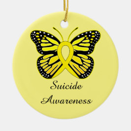 Zelfmoord Boterfly Awareness Ribbon Keramisch Ornament