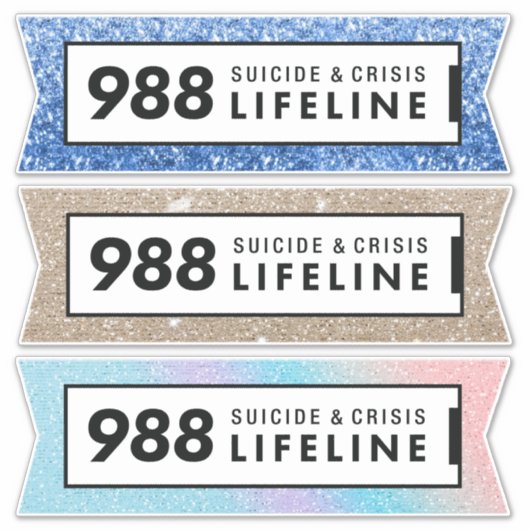 Zelfmoord crisislijn 988 sticker (Voorkant)
