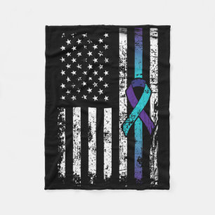 Zelfmoord Depressie Amerikaanse vlag Preventie Awa Fleece Deken