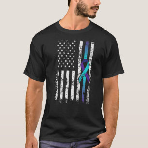 Zelfmoord Depressie Amerikaanse vlag Preventie Awa T-shirt
