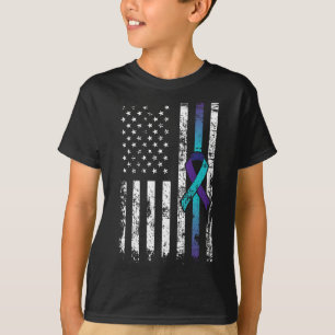 Zelfmoord Depressie Amerikaanse vlag Preventie Awa T-shirt