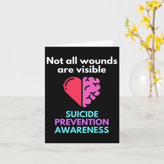 Zelfmoord geeft de pijn aan iemand anders. Zelfmoo Kaart (Gele Bloem)