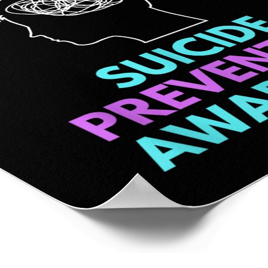 Zelfmoord geeft pijn aan een ander. Zelfmoord Poster (Hoek)